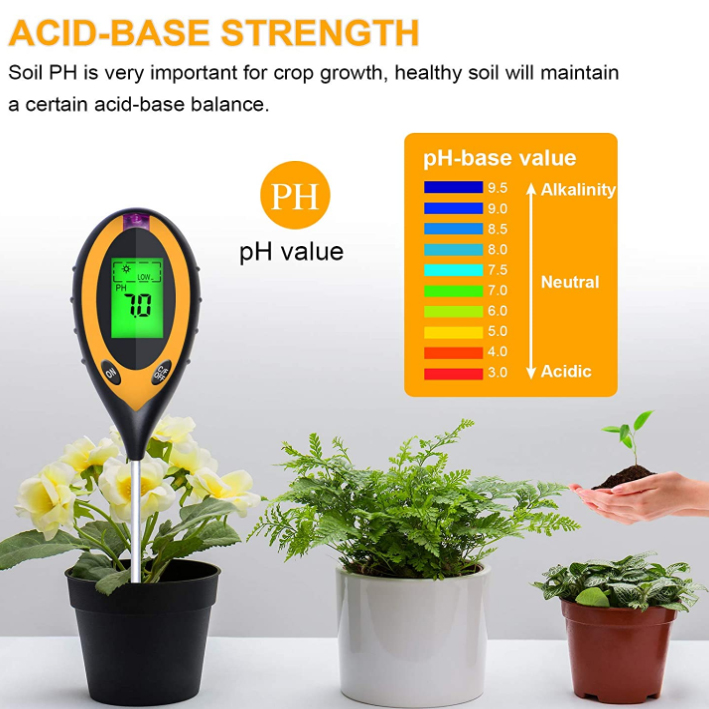 4 in 1 PH Light Temp Moisture  - Ph Meter Digital Water Tester 评论和价格