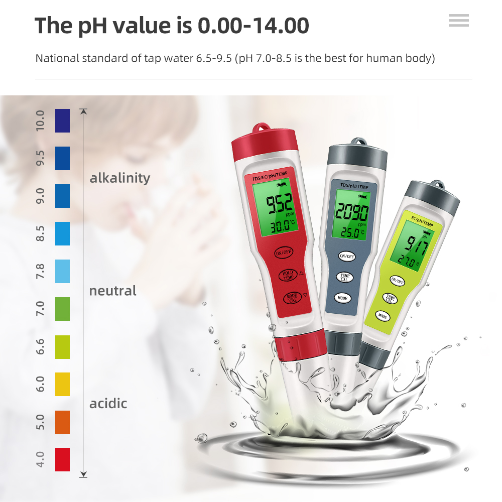 PH Meter Waterproof PH/TDS/EC/ - Ph Meter Digital Water Tester 评论和价格