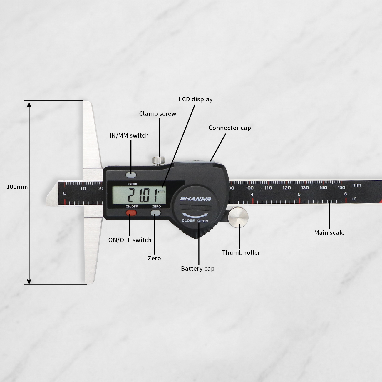 SHANHR High Precision Digital  - Digital Caliper 150Mm Stainless Steel 评论和价格